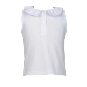 The Proper Peony - Pink Trim Pima Sleeveless Blouse